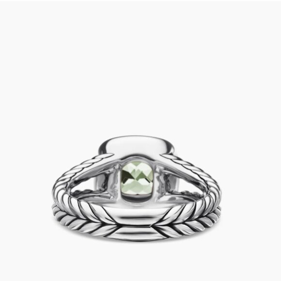 [David Yurman] Petite Albion Ring, Sterling Silver with Prasiolite and Diamonds - Picture 3 of 4